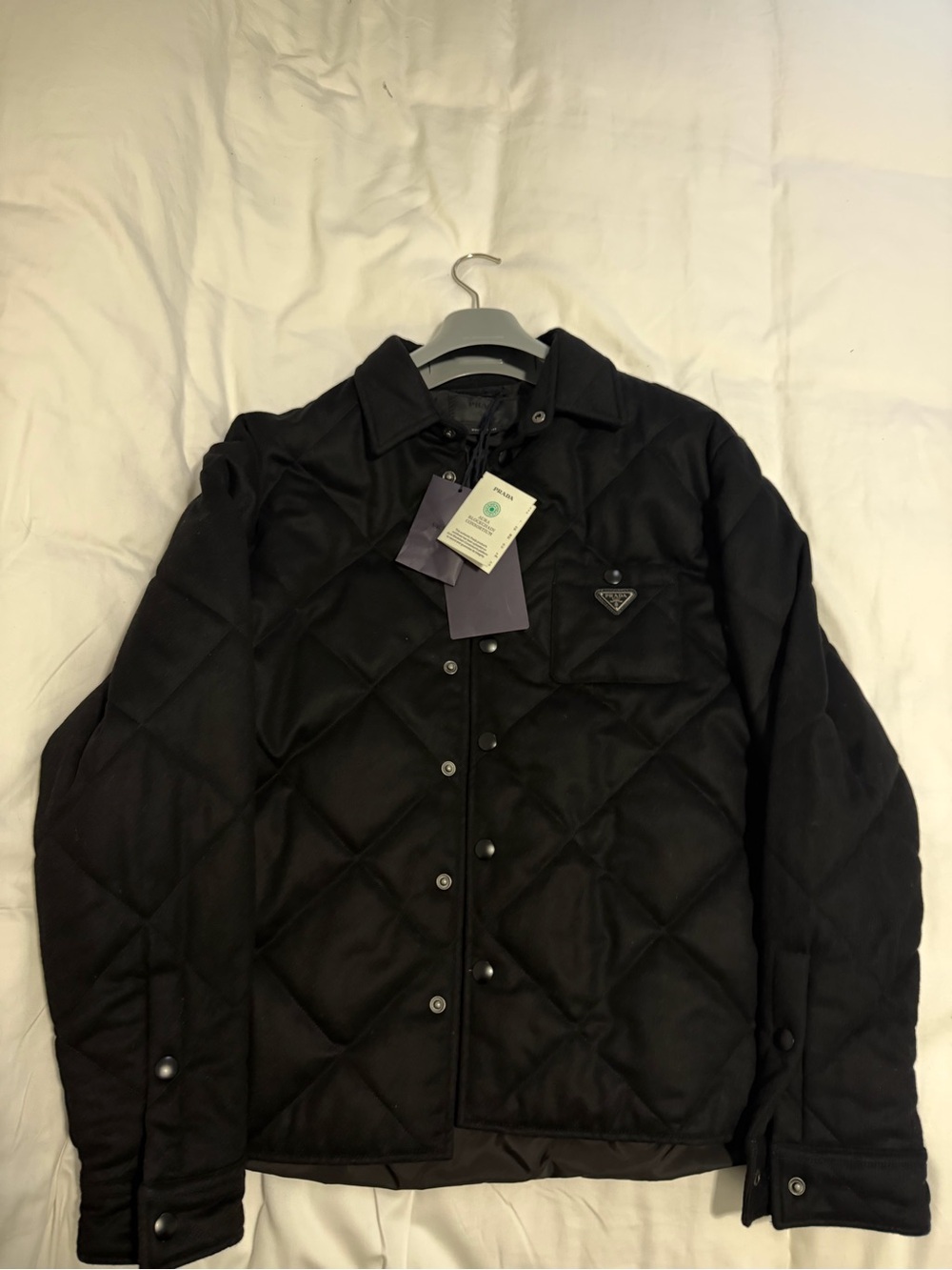 Prada Men's Black Quilted Lightweight Jacket CASHMERE